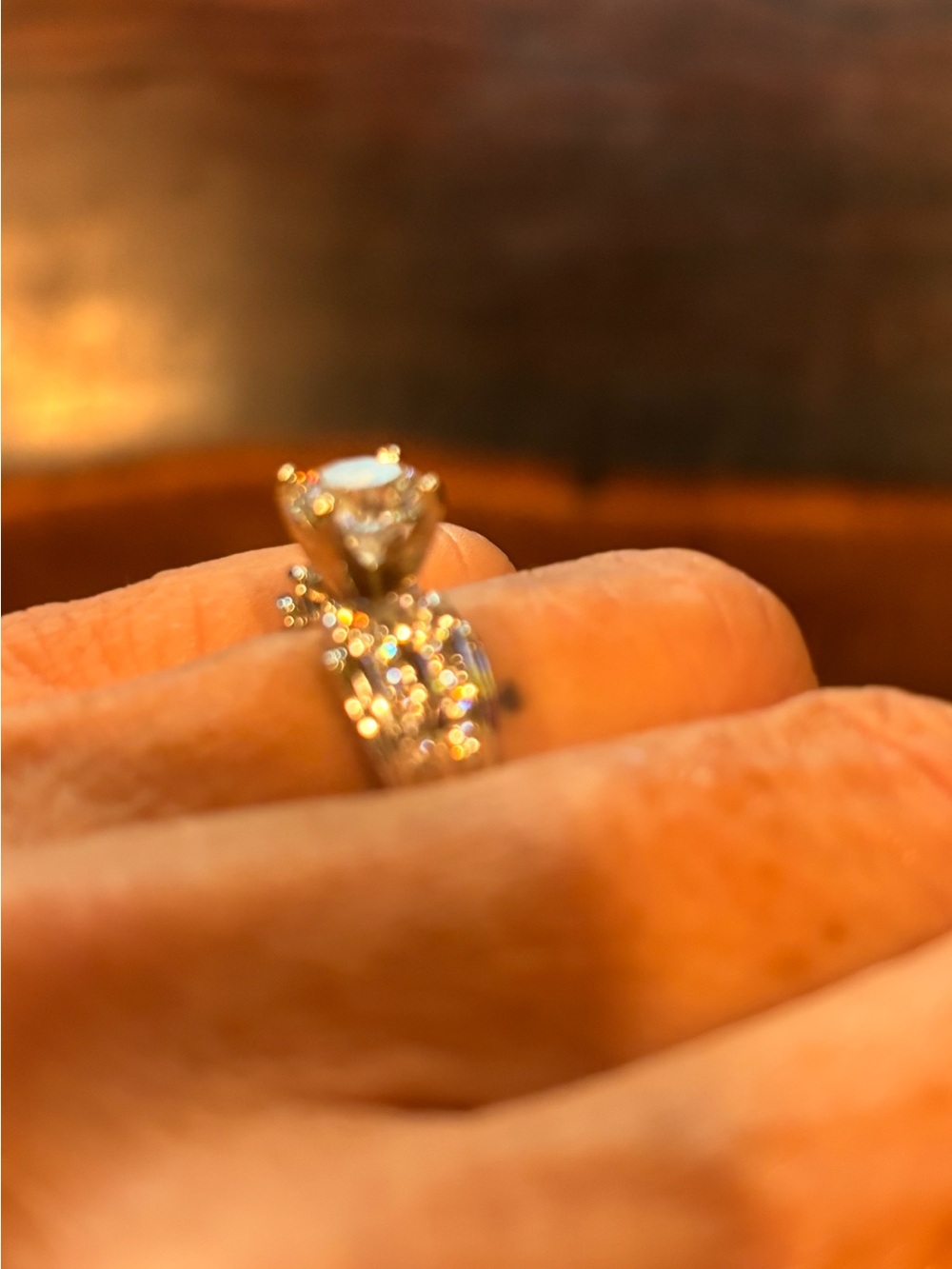 Charles & Colvard wedding ring. 1.82 CT Center stone replaced with Lab Created. - Picture 3 of 4